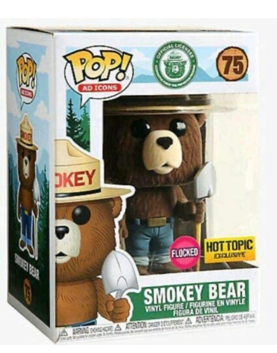 Smokey Bear Funko Pop Flocked Hot Topic Exclusivo Ad Icons